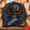 Personalized Mlb Milwaukee Brewers 3D Skull Custom Name Cap