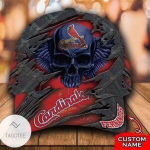 Personalized Mlb St Louis Cardinals 3D Skull Hat Cap
