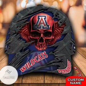 Personalized Ncaa D3 Arizona Wildcats 3D Skull Hat Cap
