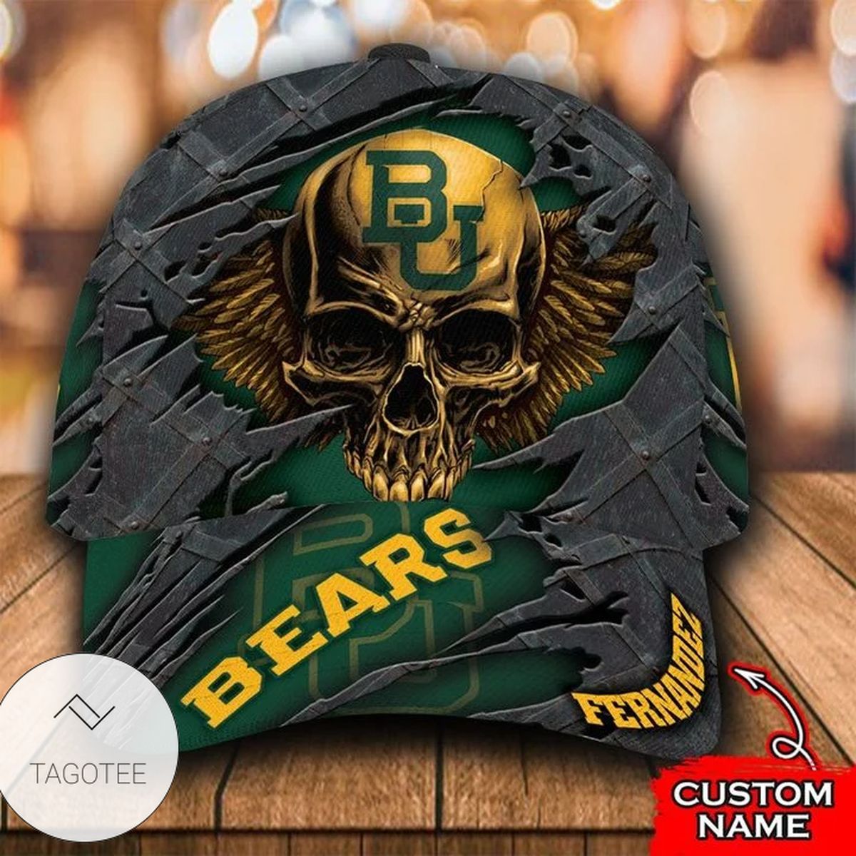 Personalized Ncaa D3 Baylor Bears 3D Skull Hat Cap Personalized Ncaa D3 Baylor Bears 3D Skull Hat Cap