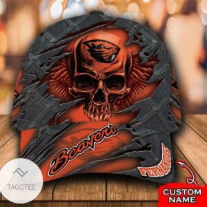 Personalized Ncaa D3 Oregon State Beavers 3D Skull Hat Cap
