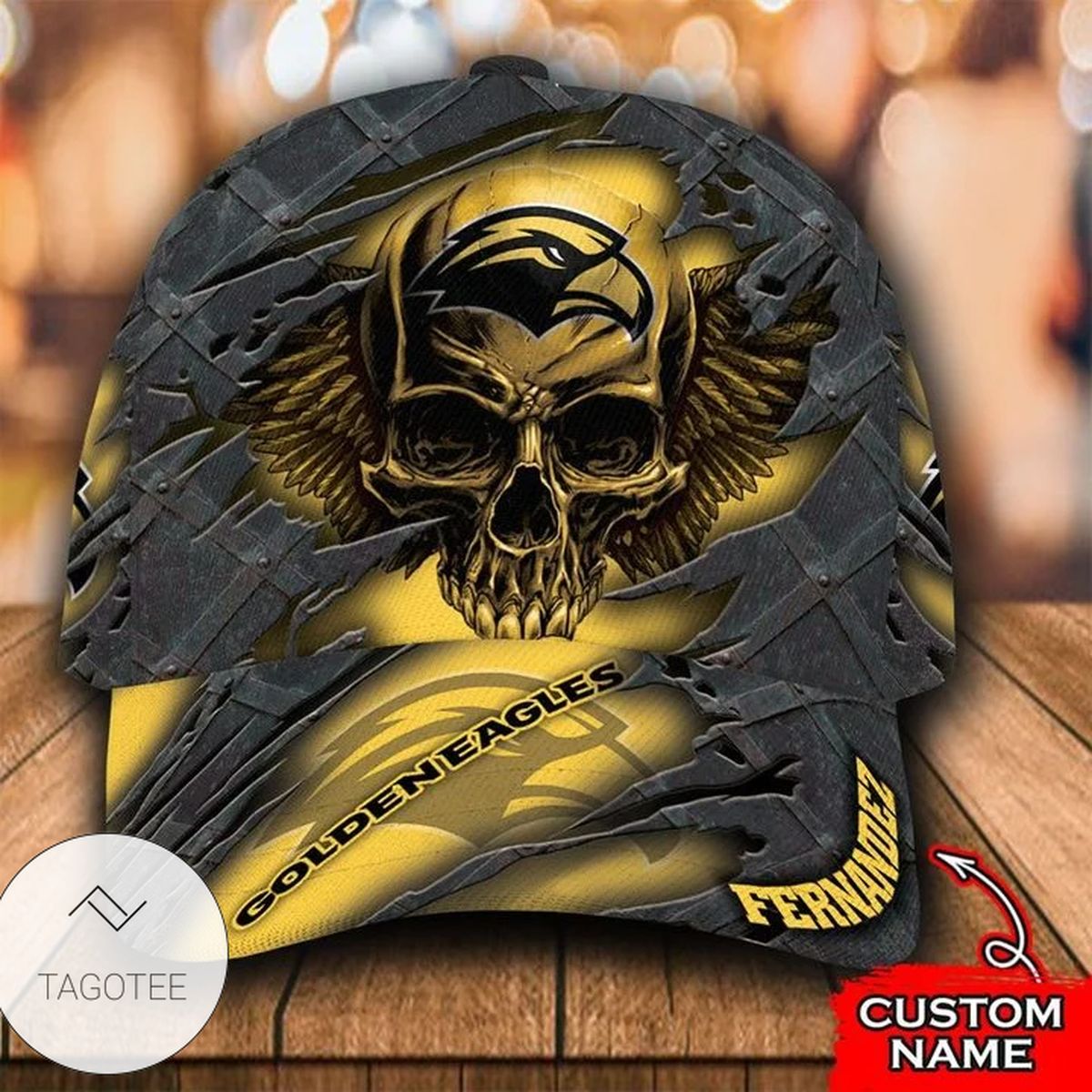 Personalized Ncaa D3 Southern Miss Golden Eagles 3D Skull Hat Cap Personalized Ncaa D3 Southern Miss Golden Eagles 3D Skull Hat Cap