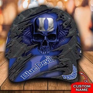 Personalized Ncaa1 Duke Blue Devils 3D Skull Custom Name Cap
