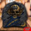 Personalized Ncaa1 Notre Dame Fighting Irish 3D Skull Custom Name Cap
