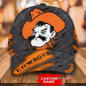 Personalized Ncaa1 Oklahoma State Cowboys 3D Mascost Custom Name Cap