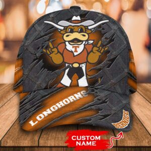 Personalized Ncaa1 Texas Longhorns 3D Mascost Custom Name Cap
