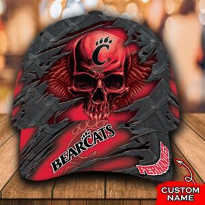 Personalized Ncaa3 Cincinnati Bearcats 3D Skull Custom Name Cap