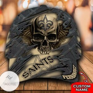 Personalized New Orleans Saints Nfl Skull Hat Cap