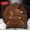 Personalized Nfl Baltimore Ravens Leather Zipper Print Hat Cap
