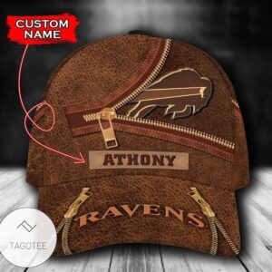 Personalized Nfl Buffalo Bills Leather Zipper Print Hat Cap
