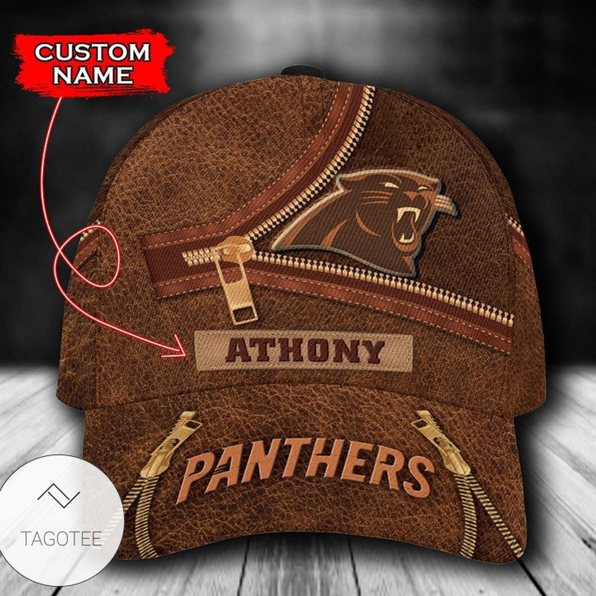 Personalized Nfl Carolina Panthers Leather Zipper Print Hat Cap Personalized Nfl Carolina Panthers Leather Zipper Print Hat Cap