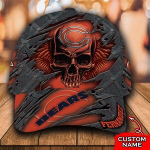 Personalized Nfl Chicago Bears Skull Custom Name Cap