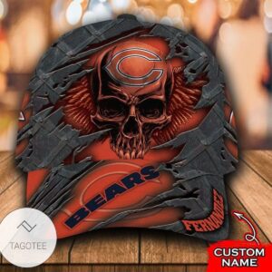 Personalized Nfl Chicago Bears Skull Hat Cap