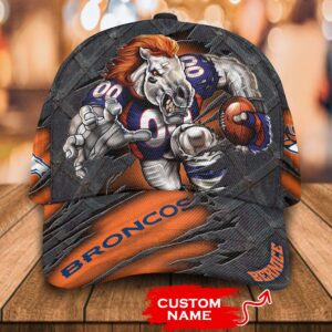Personalized Nfl Denver Broncos 3D Mascost Custom Name Cap