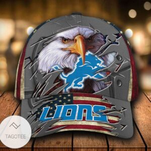Personalized Nfl Detroit Lions 3D Eagle Hat Cap