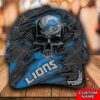 Personalized Nfl Detroit Lions Skull Custom Name Cap