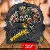 Personalized Nfl Green Bay Packers 3D Mascost Custom Name Cap