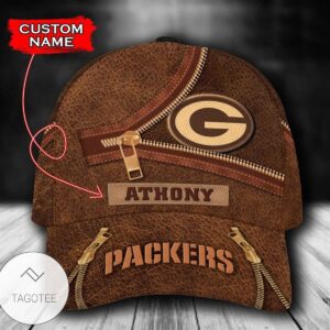 Personalized Nfl Green Bay Packers Leather Zipper Print Hat Cap