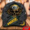 Personalized Nfl Green Bay Packers Skull Custom Name Cap