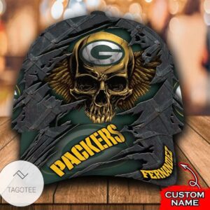 Personalized Nfl Green Bay Packers Skull Hat Cap