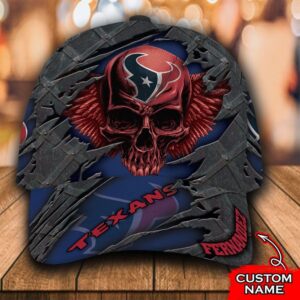 Personalized Nfl Houston Texans Skull Custom Name Cap