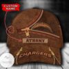 Personalized Nfl Los Angeles Chargers Leather Zipper Print Hat Cap