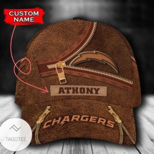 Personalized Nfl Los Angeles Chargers Leather Zipper Print Hat Cap