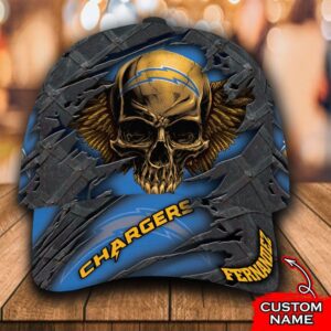Personalized Nfl Los Angeles Chargers Skull Custom Name Cap