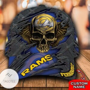 Personalized Nfl Los Angeles Rams Skull Hat Cap