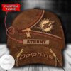 Personalized Nfl Miami Dolphins Leather Zipper Print Hat Cap