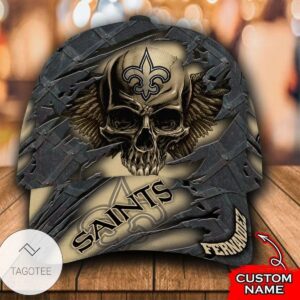 Personalized Nfl New Orleans Saints Skull Hat Cap