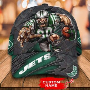 Personalized Nfl New York Jets 3D Mascost Custom Name Cap
