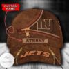 Personalized Nfl New York Jets Leather Zipper Print Hat Cap