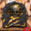 Personalized Nfl Pittsburgh Steelers Skull Custom Name Cap