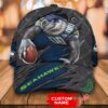Personalized Nfl Seattle Seahawks 3D Mascost Custom Name Cap