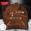 Personalized Nfl Seattle Seahawks Leather Zipper Print Hat Cap