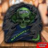 Personalized Nfl Seattle Seahawks Skull Custom Name Cap