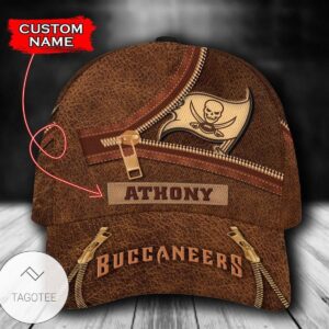 Personalized Nfl Tampa Bay Buccaneers Leather Zipper Print Hat Cap