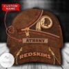 Personalized Nfl Washington Redskins Leather Zipper Print Hat Cap