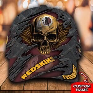 Personalized Nfl Washington Redskins Skull Custom Name Cap