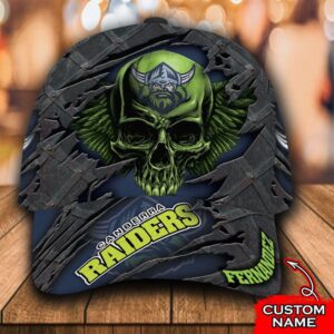 Personalized Nrl Canberra Raiders 3D Skull Custom Name Cap