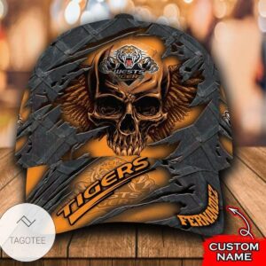 Personalized Nrl Wests Tigers 3D Skull Hat Cap
