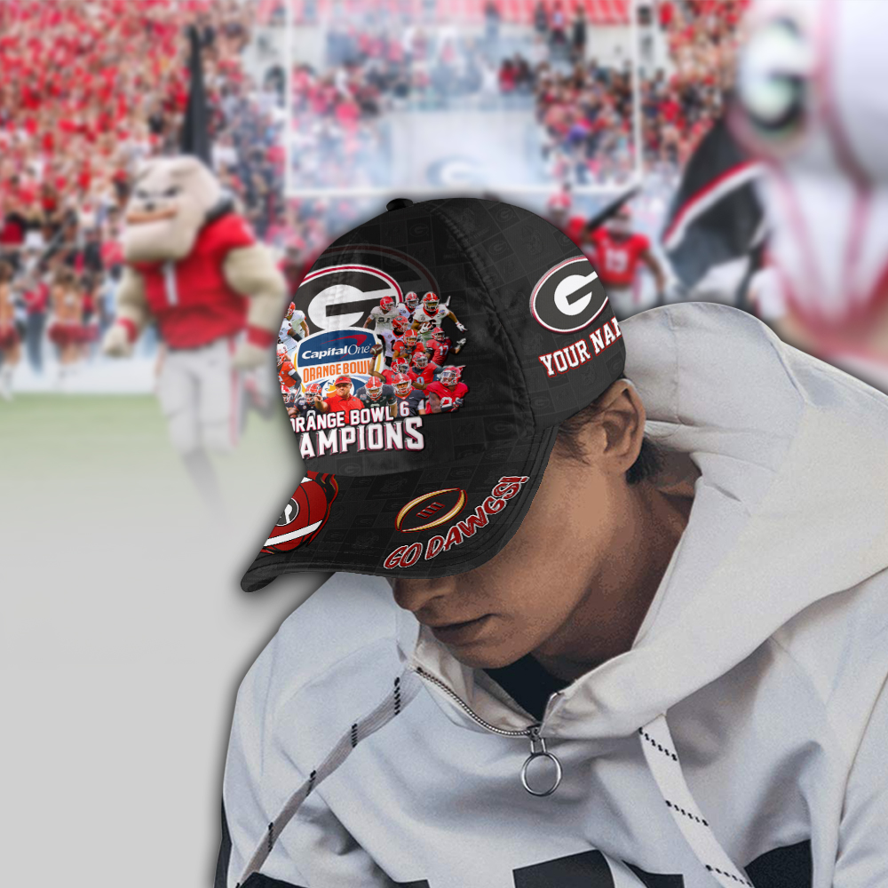 Personalized Orange Bowl Champions Georgia Bull Dogs Cap Personalized Orange Bowl Champions Georgia Bull Dogs Cap