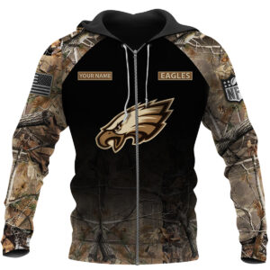 Personalized Philadelphia Eagles Nfl Hunting Camo Custom 3D Shirt Hoodie
