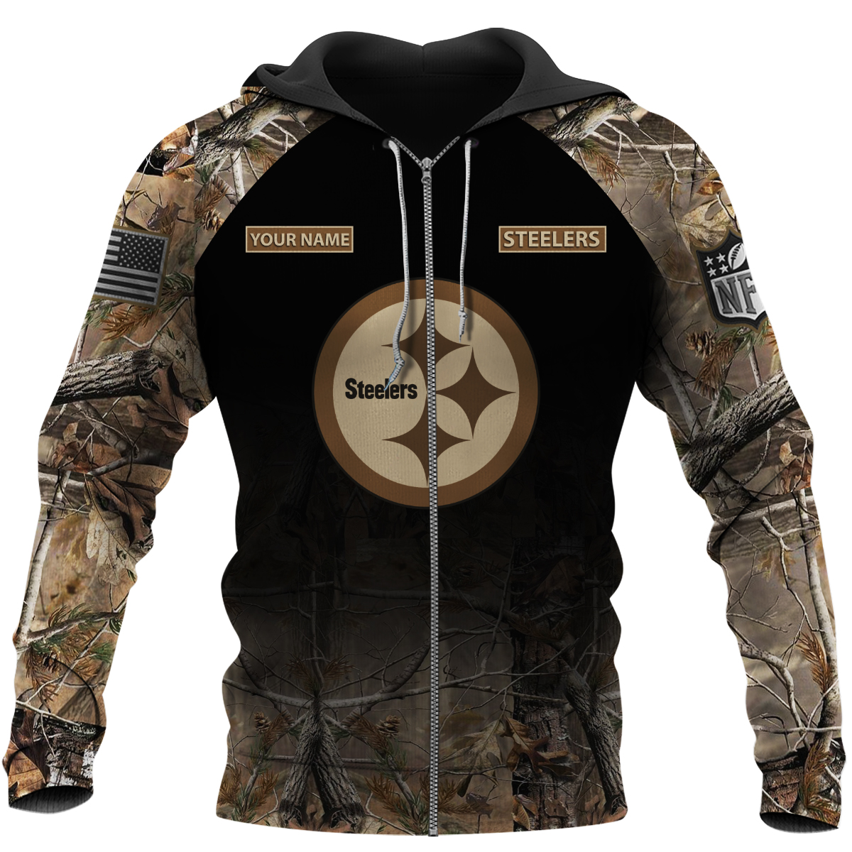 Personalized Pittsburgh Steelers Nfl Hunting Camo Custom 3D Shirt Hoodie Personalized Pittsburgh Steelers Nfl Hunting Camo Custom 3D Shirt Hoodie