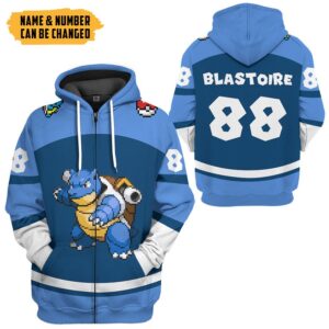 Personalized Pokemon Blastoise Sport 3D Hoodie T Shirt Apparel