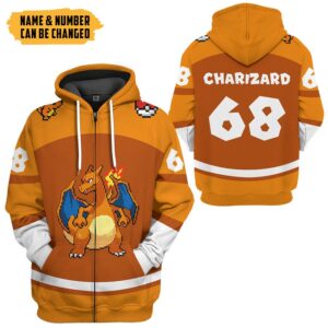 Personalized Pokemon Charizard Sport 3D Hoodie T Shirt Apparel