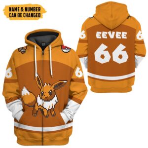 Personalized Pokemon Eevee Sport 3D Hoodie T Shirt Apparel