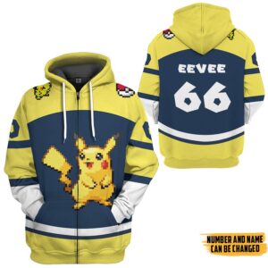 Personalized Pokemon Pikachu Sport 3D Hoodie T Shirt Apparel