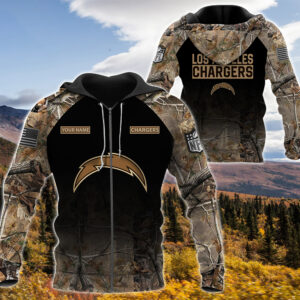 Personalized San Diego Chargers Nfl Hunting Camo Custom 3D Shirt Hoodie